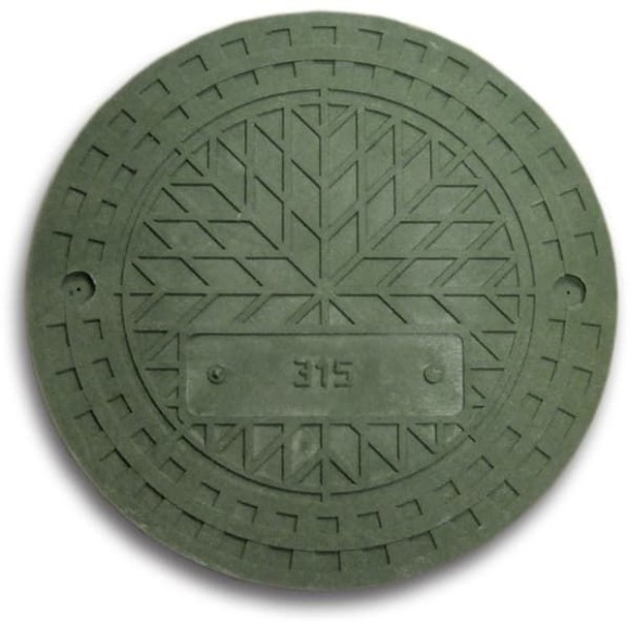 Люк полимерно-композитный 1,5т (A15) для гофротрубы колодца 315 П (зеленый) купить